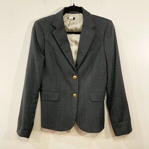 EUC J.Crew Wool Blend Gold Button Blazer Charcoal 4, Small